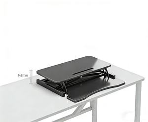 Convertisseur de bureau autoportant moderne en acier écologique de 32 pouces, réglable en hauteur, pour <span class=keywords><strong>poste</strong></span> de <span class=keywords><strong>travail</strong></span> <span class=keywords><strong>assis</strong></span>-<span class=keywords><strong>debout</strong></span> avec double moniteur et support pour ordinateur portable - Product Image 4