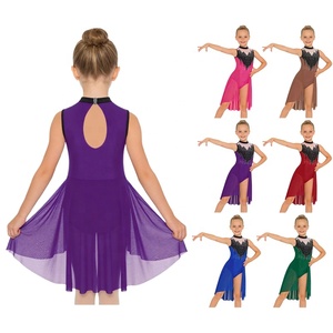 Costumi da ballo per bambine e ragazze 6-16 anni, body da competizione di danza latina e lirica per spettacoli e lezioni di danza - Product Image 1
