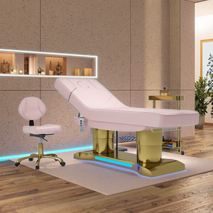 เตียงนวดหน้าโค้งปรับระดับได้ 3 มอเตอร์ ยี่ห้อ Pink Hot Beauty Salon สำหรับต่อขนตา ทำทรีทเมนท์หน้า วัสดุหนังสังเคราะห์ อุปกรณ์เสริมความงามไฟฟ้า เฟอร์นิเจอร์สปา - Product Image 1