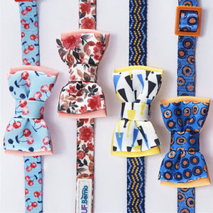 Ufbemo डिजाइनर कस्टम गहरे नीले शीतकालीन प्रिंट बिल्ली प्रेमी पालतू जानवर उपहार बिल्ली कुत्ते टाई पालतू धनुष - Product Image 1