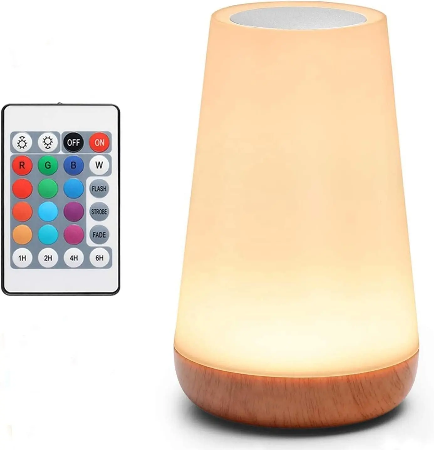 Night Light LED Touch Bedside Table Lamp Remote Control Dimmable Light with RGB Color Changing USB Rechargeable Portable Lamp