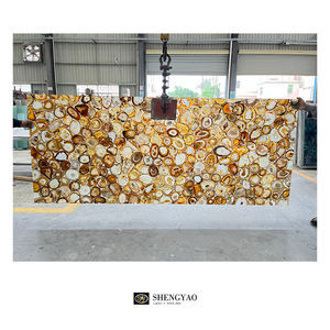 Precio de fábrica, venta al por mayor, grandes losas de ágata translúcida de <span class=keywords><strong>piedra</strong></span> semipreciosa retroiluminada pulida Natural - Product Image 5