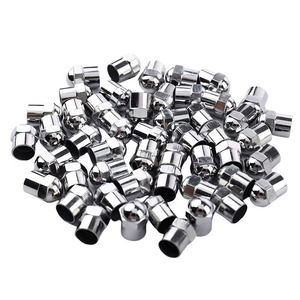 Chrome Plated Hex Valve <b>Cap</b> 13mmx10mm Universal Tubeless Tire <b>Dust</b> Cover With Gasket For Car Repair - Product Image 1
