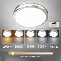 Plafonnier LED rond moderne à deux niveaux en nickel brossé, luminaire encastré pour décoration intérieure, éclairage de plafond pour chambre d'hôtel et appartement