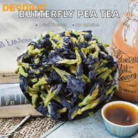 Teh Pelangsing Bunga Butterfly Pea OEM Kelas Premium Bunga Kering Alami Bebas Kafein Teh Herbal Daun Lepas 100g Kemasan Besar