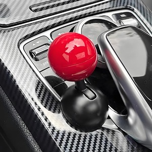 Manette de démarrage à un bouton pour voiture, poignée à boule rouge, support à ventouse, panneau d'instrument en métal, accessoire automobile universel - Product Image 1