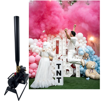 Nouvelle machine à confettis électronique noire améliorée, lanceur de fumée colorée et de poudre pour fête de révélation du sexe