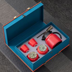 Ensemble de tasses à thé FX avec carnet, service à thé portable en céramique chinoise Kongfu, théière avec plateau, vaisselle de voyage, coffret cadeau de thé Kung Fu - Product Image 2