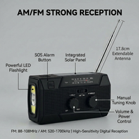 Kit de Supervivencia para Huracanes y Tormentas, Radio de Emergencia de 5000mAh con Manivela Solar, Radio AM/FM con Alerta Meteorológica y Linterna LED