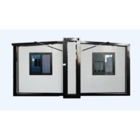 Maison conteneur pliable de style ferme, double aile extensible de 700 mm de large, respirante, en panneaux d'acier EPS préfabriqués