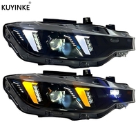 KUYINKE Auto Spécialement Conçu pour BMW Série 3 F30 F35 Phare 12-19 Style Œil de Serpent Modifié Feux de Jour DRL Clignotants