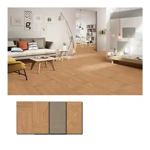 Azulejo de porcelana con aspecto de madera multipatrón de 60x60cm, suelo rústico esmaltado mate <span class=keywords><strong>para</strong></span> sala de estar <span class=keywords><strong>y</strong></span> baño - Product Image 1