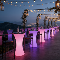 Table de cocktail ovale moderne pliable, étanche IP65, mobilier de bar LED haut de gamme, pour événements en plein air, fêtes, jardin