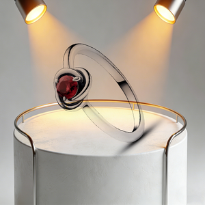 <span class=keywords><strong>Anillo</strong></span> de Plata de Ley 925 con Piedra de Corazón de Luciérnaga Roja Luminosa, Copo de Nieve y Margarita, Anillos de Moda para Boda, Joyería Fina para <span class=keywords><strong>Mujer</strong></span>, para Mamá - Product Image 3