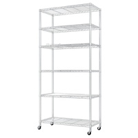 Étagères en fil métallique chromé à 6 niveaux, démontables, pour four à micro-ondes, chariot de rangement pour accessoires de cuisine, sortie d'usine