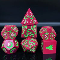 7 dés polyédriques en alliage de zinc pour jeux de rôle et Pathfinder - Ensemble de dés en métal