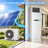 Climatiseur solaire sur pied 24000 BTU, hybride AC/DC, refroidissement et chauffage, kit complet pour villa, hôtel, maison