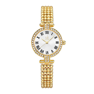 Diamond Studded Women's Simple Vintage Roman Small Wristwatch - Product Image 4