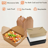Conteneur alimentaire jetable en papier kraft résistant à la graisse, boîte à salade, sac en papier et gobelets en papier, ensemble d'emballage à emporter