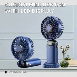 Ventiladores de Mano Eléctricos Portátiles Mini con Pantalla LED, Logotipo Personalizado, 1200mAh, 6 Velocidades, Viento Fuerte, Plegables, Recargables, para Uso Doméstico y en el Automóvil - Product Image 2