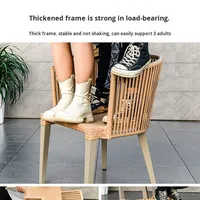 Ensemble table basse et chaises d'extérieur en rotin tressé et bois plastique pour jardin, terrasse, villa, salon