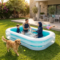 Piscine familiale rectangulaire gonflable Intex 56483, construction en PVC durable, portable et légère pour une utilisation en extérieur