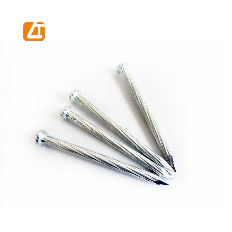 Galvanized grooved / angular spiral concrete construction nails