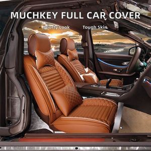 ชุดหุ้มเบาะรถยนต์หนังแท้แบบระบายอากาศได้ ยี่ห้อ Muchkey Sports ป้องกันเต็มรูปแบบ ใช้ได้กับเบาะแบบมีถุงลมนิรภัย - Product Image 2