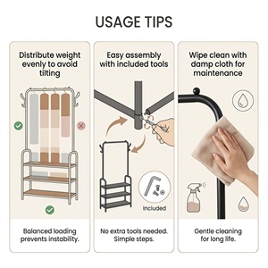 Porte-manteau et séchoir à <span class=keywords><strong>linge</strong></span> multi-niveaux pour chambre à coucher, <span class=keywords><strong>de</strong></span> sol à <span class=keywords><strong>plafond</strong></span>, avec cintres intégrés - Product Image 5