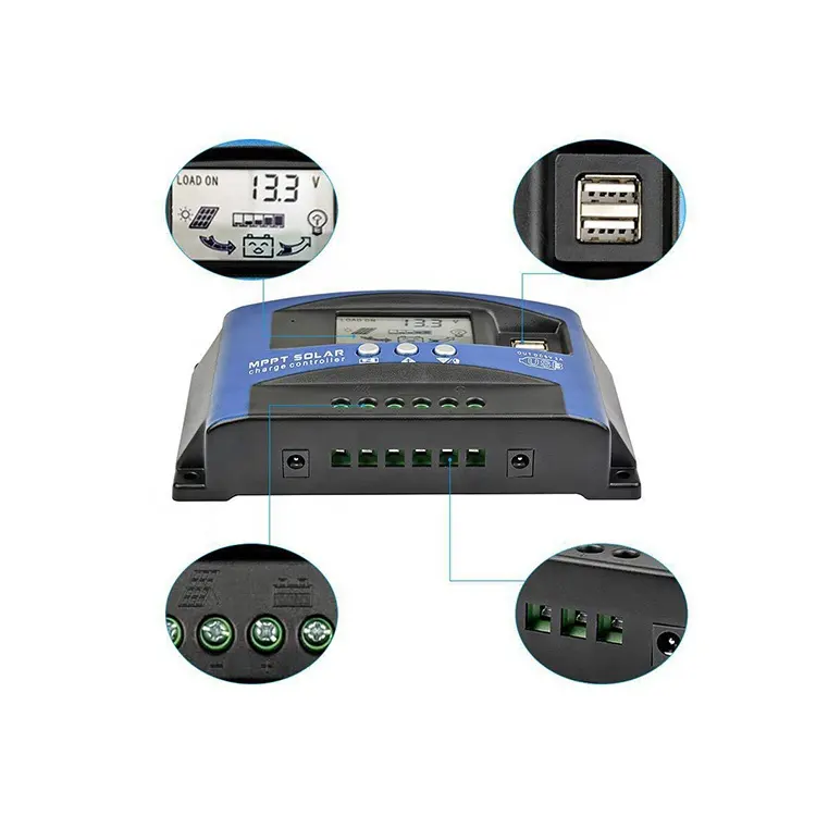 OEMインテリジェントバッテリー充電器レギュレーター卸売LEDディスプレイソーラー充電コントローラー100A