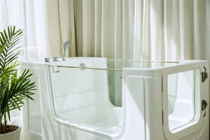 Bañera de Acrílico para Perros con Diseño Moderno, <span class=keywords><strong>Escaleras</strong></span>, Hidromasaje, Ozono, Estación de Autolimpieza, Independiente, 8 Jets, 220V/110V, Spa Eléctrico para Perros - Product Image 6