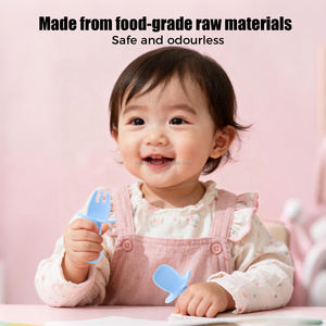 ชุดช้อนส้อมซิลิโคนปลอดสาร BPA สำหรับ<span class=keywords><strong>เด็ก</strong></span> ชุดฝึกทานอาหารสำหรับ<span class=keywords><strong>เด็ก</strong></span> ดีไซน์น่ารักสำหรับ<span class=keywords><strong>เด็ก</strong></span> - Product Image 4