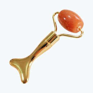 2 in 1 Red Aventurine <b>Jade</b> <b>Roller</b> and Gua Sha Tools Metal Guasha Massage - Product Image 4