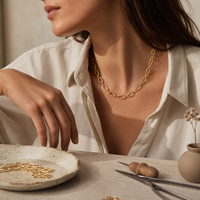Collier chaîne Figaro ovale personnalisé, maillons métalliques, choker, ton argent, bijoux de mode