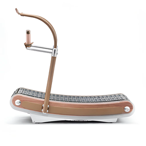 Tapis de course manuel pliable haut de gamme à cadre en bois courbé, sans moteur, auto-alimenté, équipement de fitness cardio Mz-8601, design incurvé - Product Image 1