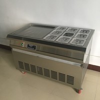 Nouvelle Machine à Glace à Rouleaux Thaïlandaise Zhuofu Smart Grande Capacité Neuf Bacques pour Glace Frite et Yogourt Glacé – Garantie 1 An