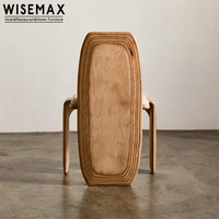 WISEMAX FURNITURE Chaise de salle à manger design en bois avec revêtement en tissu, style médiéval, pour villa, chaise d'appoint pour salon