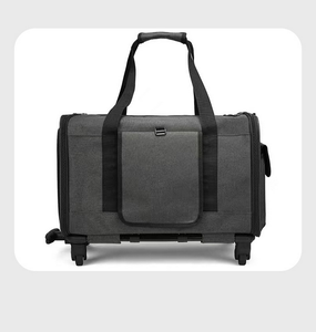 फोल्डेबल सांस इनडोर आउटडोर सॉफ्ट लाइन वाली धातु फ्रेम यात्रा क्रेट बैग स्ट्रेलर आउटडोर बड़े पहियों पालतू कुत्ते बिल्ली वाहक - Product Image 6