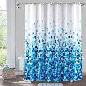 도매 사용자 정의 인쇄 폴리 에스터 무지개 빛깔의 3d 인쇄 꽃 단일 욕실 방수 샤워 커튼