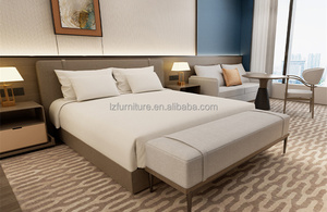 Fournisseur d'ameublement pour chambres d'hôtel commercial 3 étoiles : Ensemble de chambre double, lit king size, lit queen size, lit simple avec tête de lit moelleuse et table de chevet - Product Image 4