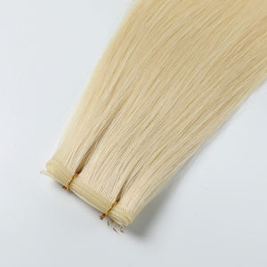 Extensiones de Cabello Humano Real PU, Doble Trama, Cabello Virgen Natural, Ondulado Natural Rubio, Cabello Chino, 40 Gramos, 13A Russ - Product Image 2