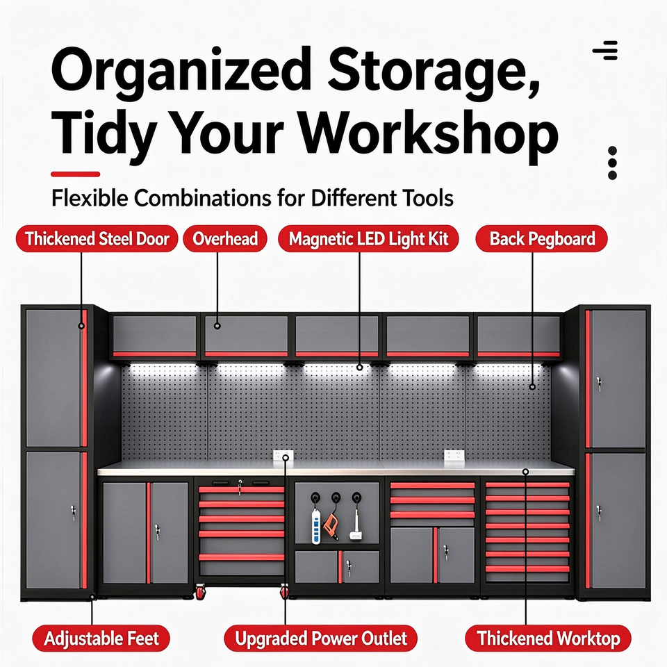 Service Garage Names Heavy Duty Modular Garage Tool Cabinet Steel Workstation Pegboard ...