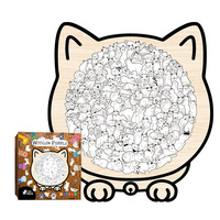Vente en gros d'usine : Puzzle en bois 135 pièces motif chat léopard mignon, jeux de société animaux de formes uniques personnalisés pour cadeau