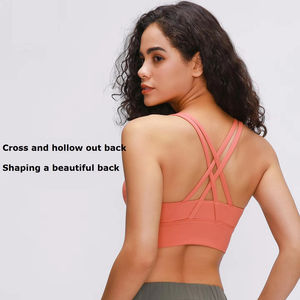 Sujetador Deportivo de Alta Calidad para Mujer 2024, Transpirable, Antigolpes, con Diseño a Cuadros, Soporte Alto, Spandex/Nailon, Cristal, Doble Vía - Product Image 2