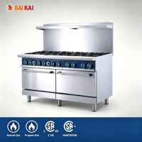 Cuisinière à gaz commerciale Core Pro CP-R60 de 60 pouces, équipement de cuisine autoportant en acier inoxydable, 10 brûleurs, nettoyage facile
