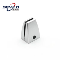 SEVILO SWL.1241 Pince de fixation supérieure pour cloison de bureau en alliage d'aluminium, alliage de zinc et verre acrylique, taille personnalisable, support métrique