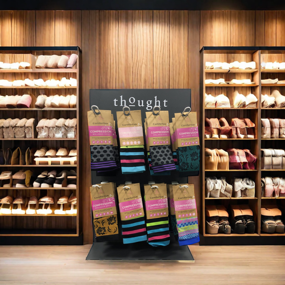 Apache Customizable Double-Sided Wooden Hosiery Display Rack for Supermarkets Enhanced Sock Display for Increased Sales — view 5