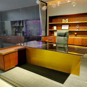 Best Price Modern Marble Office <b>Desks</b> Set Simple Fashion Extendable Melamine Plywood Home Villa <b>Study</b> Metal MFC Modular School - Product Image 2