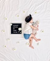 Tableau à lettres en feutre noir avec cadre en chêne 10 x 10 avec 340 caractères, artisanat pour baby shower