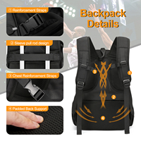 Sac à dos de basketball multi-poches TANGCOOL, sac à dos d'entraînement sportif de plein air avec compartiment à chaussures à crochet arrière pour hommes